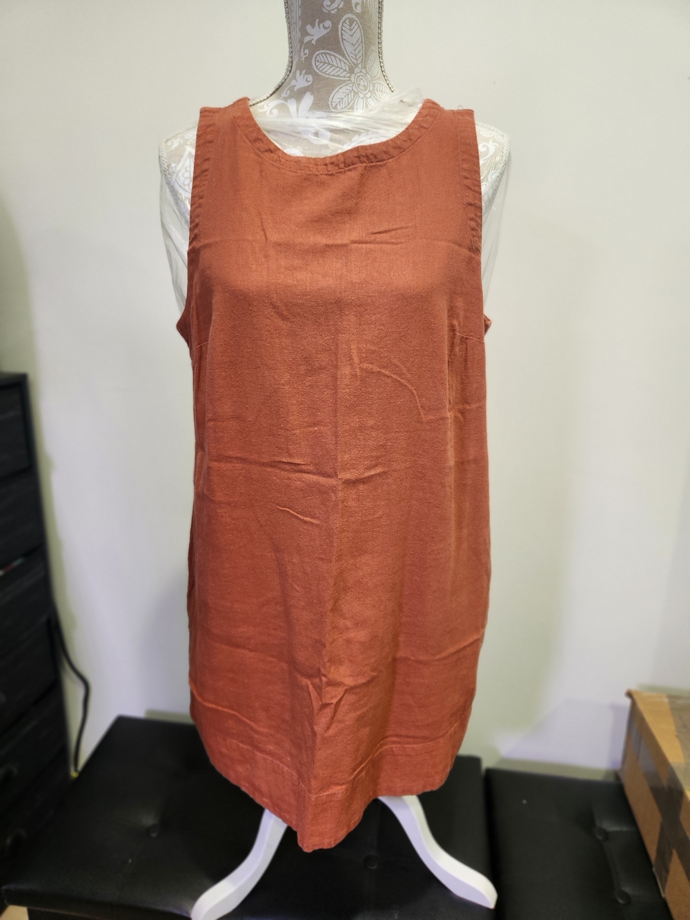Old Navy Rust Sleeveless Shift Midi Dress